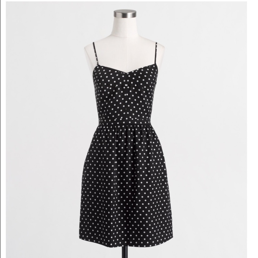J. Crew Black and White Polka Dot Dress